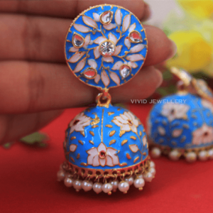 meenakari big jhumka sky