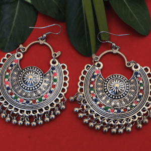 multicoloured oxidised chandbalis