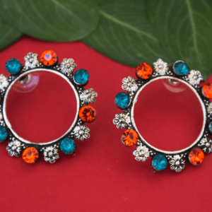 floral stone stud