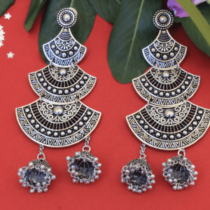 3 layered half circled earring