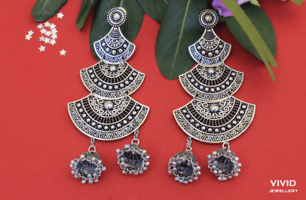 3 layered half circled earring - Image 2