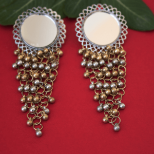 dual tone mirror earring