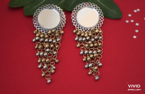dual tone mirror earring