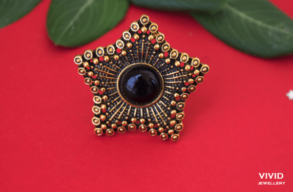 oxidised star ring