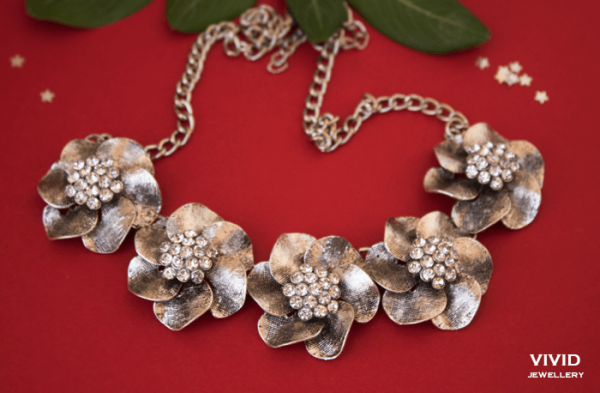 floral stone choker