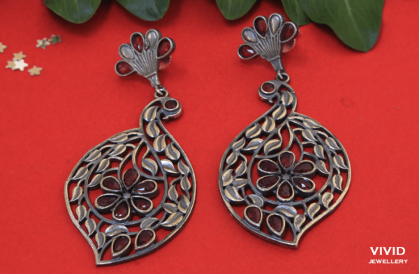 birdy shaped silver lookalike earrings