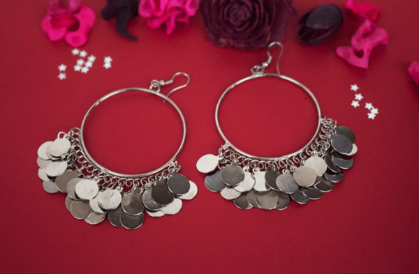 coin hoop earring