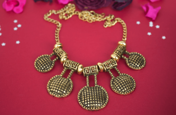 oxidised golden choker