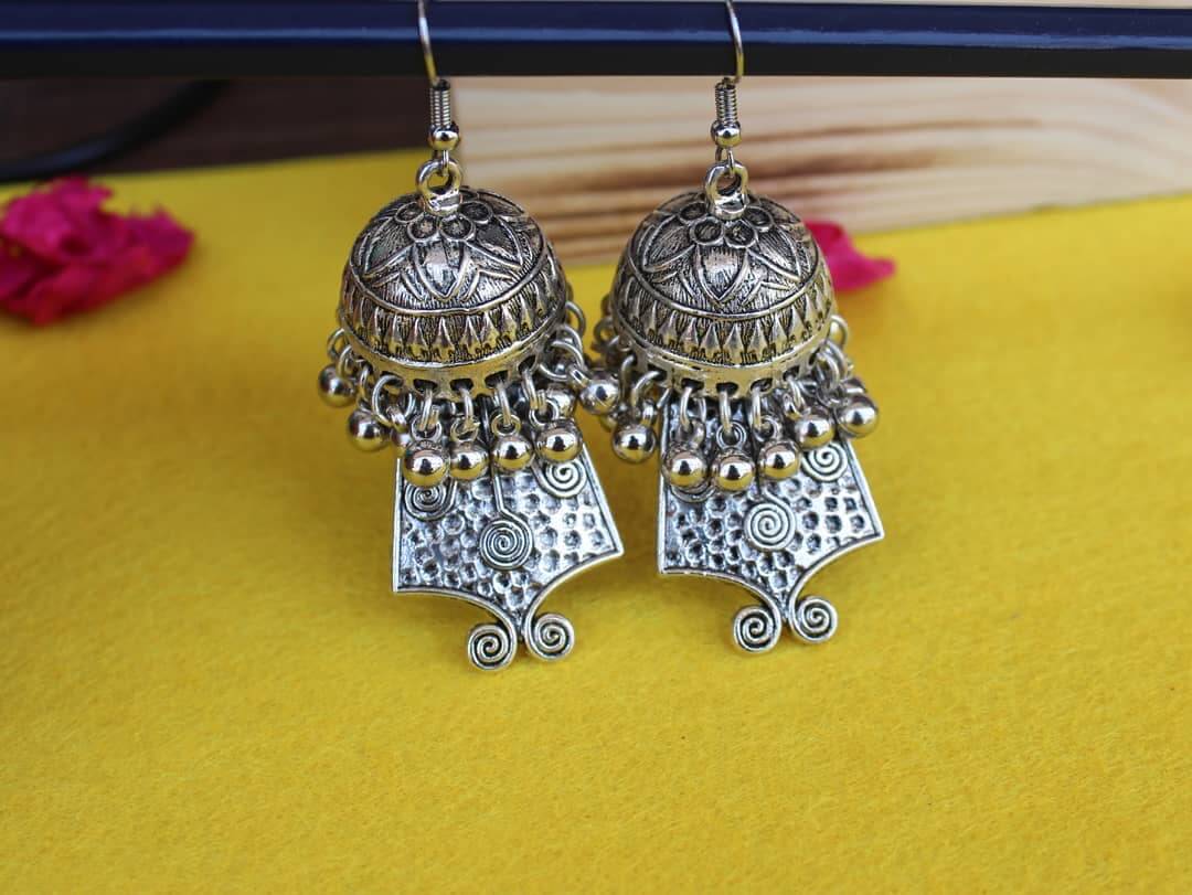 oxidised jhumka