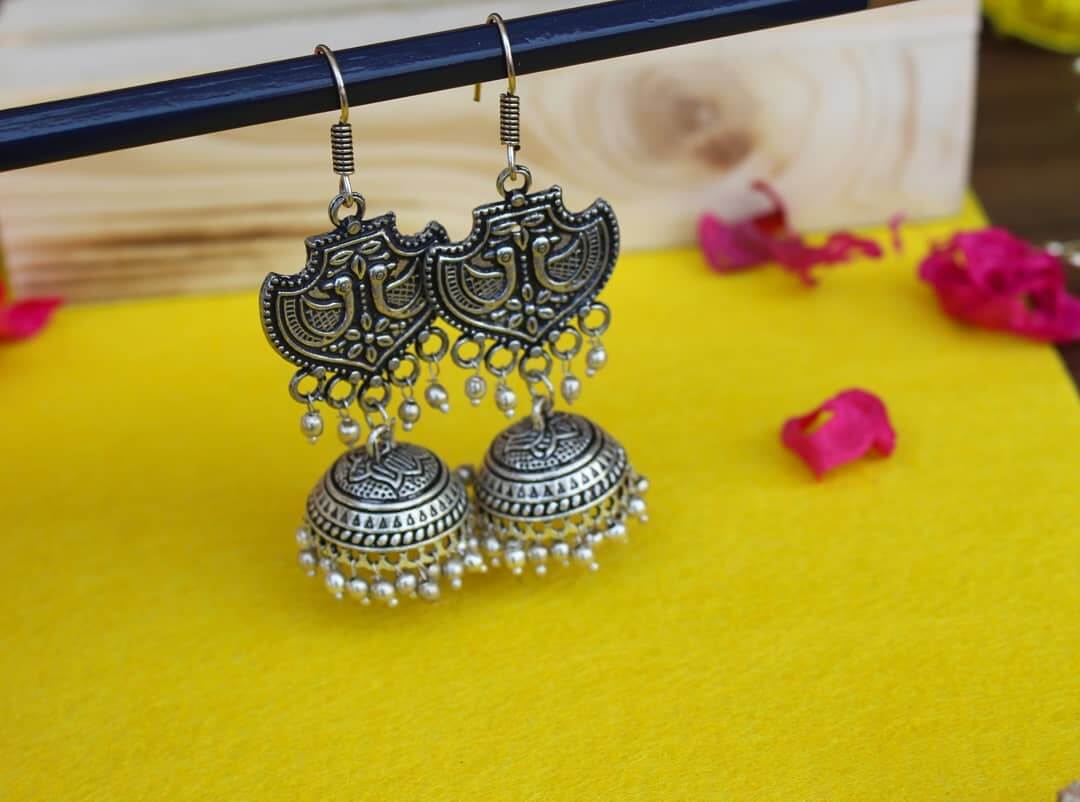 oxidised jhumka