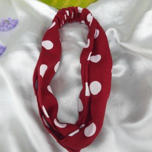 mehroon big polka dots