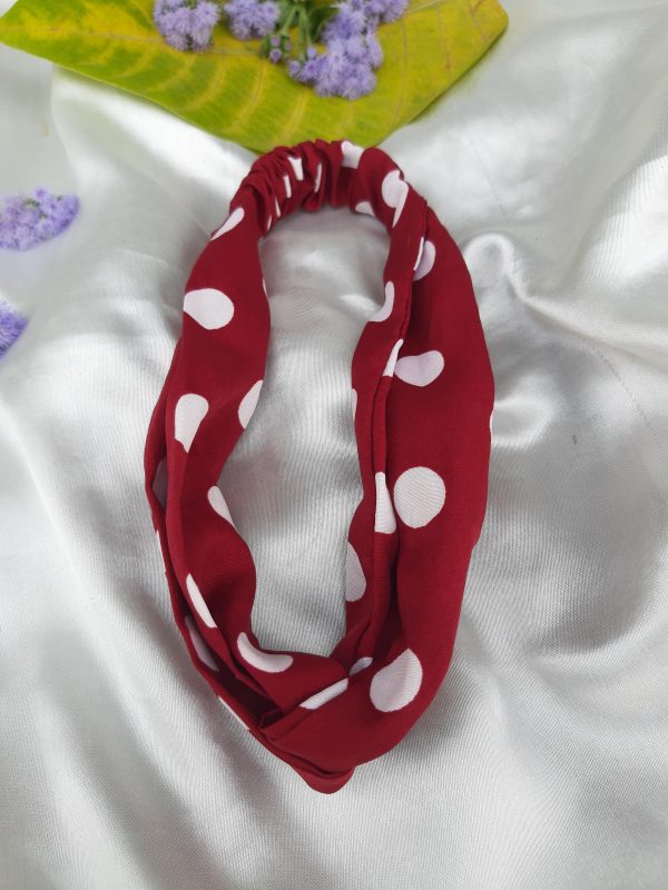 mehroon big polka dots