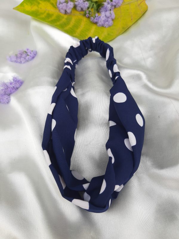 navy blue polka