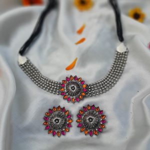 multi colored choker set