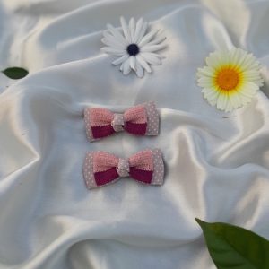 Bow polka peach