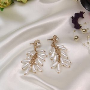 white Stone drop dangler