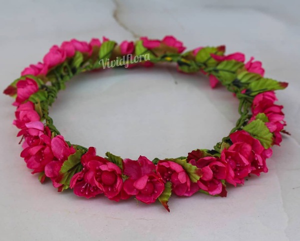 Pink Silk Floral Hair Gear