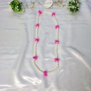 Welcome Milni Mala moti haar adorned with pink floral and perals accents, designed to make nikah ceremonies and weddings extra special