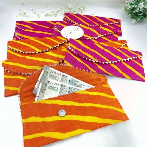gota envelope set in bold colors, perfect for nikah ceremony envelopes, wedding favors, and shagun giveaway gifts