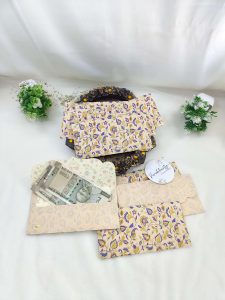 colored printed shagun envelopes with intricate floral designs, perfect for weddings and nikah ceremonies