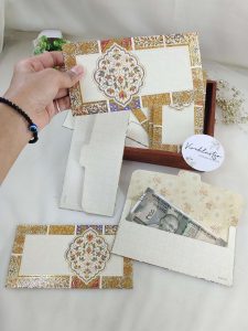 Traditional printed shagun cash envelopes in multiple colors, ideal for gifting cash during engagement ceremonies and festive occasions