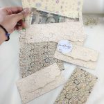 Decorative printed shagun cash envelopes with pearl accents, suitable for shagun ceremonies and wedding gifts