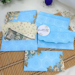 Elegant flower paper printed shagun envelope, perfect for adding a touch of sophistication to wedding ceremonies. Featuring intricate floral patterns, this envelope is ideal for presenting shagun gifts, engagement presents, or bridal favors