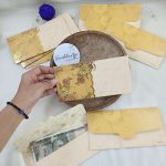 Elegant shagun lifafa with intricate gold designs, ideal for weddings and festive celebrations