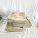 Handcrafted MDF shagun tray with net detailing, perfect for sangeet, engagement, and return gifts. Use this tray for guest giveaways, baby showers,