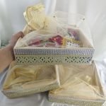 Beautiful handcrafted shagun tray made from premium MDF and net, ideal for sangeet, engagement, and return gifts