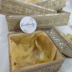 Beautiful handcrafted shagun tray made from high-quality MDF with net detailing, ideal for sangeet, mehendi, shagun, and engagement return gifts