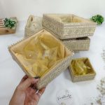 handcrafted shagun tray made from premium MDF and decorated with net, perfect for sangeet, mehendi, shagun, and engagement return gifts. Suitable for guest