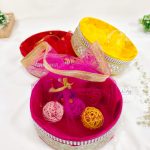 Beautifully Designed Shagun Trays with Golden Lace, Perfect for Wedding Gifts, Nikkah Ceremony Giveaways, and Bridal Showers