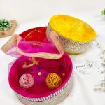 Exquisite Yellow, Red, and Pink Shagun Trays for Wedding Return Gifts, Bridal Showers, and Nikkah Ceremony Favors