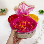 Stunning Decorative Trays with Golden Lace, Ideal for Wedding Favors, Dry Fruit Gifts, and Baby Shower Giveaways