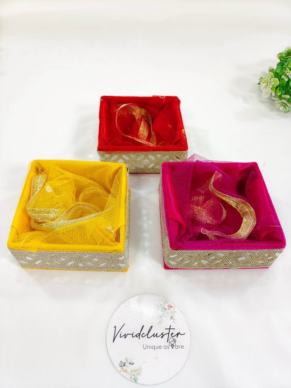 Decorative Shagun Platter Set with Golden Lace, Perfect for Wedding Gifts, Nikkah Ceremony Trays, and Bridal Shower Favors