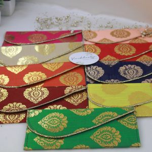 Beautifully designed printed shagun envelopes with traditional motifs, suitable for bridal showers and baby showers