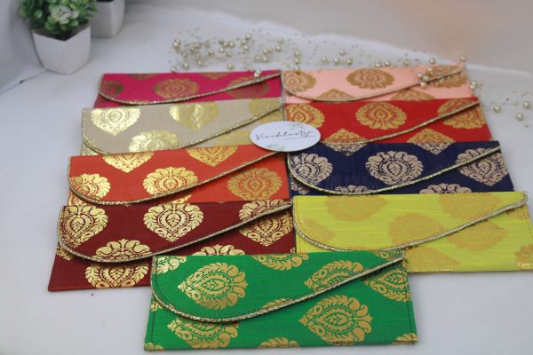 Beautifully designed printed shagun envelopes with traditional motifs, suitable for bridal showers and baby showers