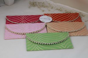 hagun cash envelopes in vibrant colors with pearl detailing, perfect for weddings, nikah ceremonies, and shagun giveaways