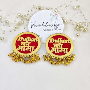 Dulhan ke Mama brooches in various colors including green, maroon, and orange, adorned with golden embellishments, ideal for weddings and Nikah ceremonies