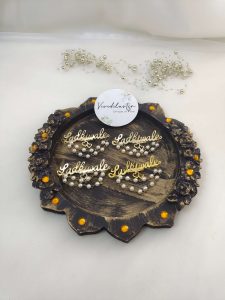 Beautiful Ladkiwale brooch featuring pearl and red bead accents, perfect for nikah ceremonies, wedding favors, and bridal party accessories