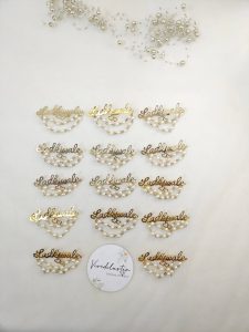 Stylish Ladkiwale brooch adorned with pearls and red beads, perfect for nikah ceremonies lehenga and wedding attire accessory