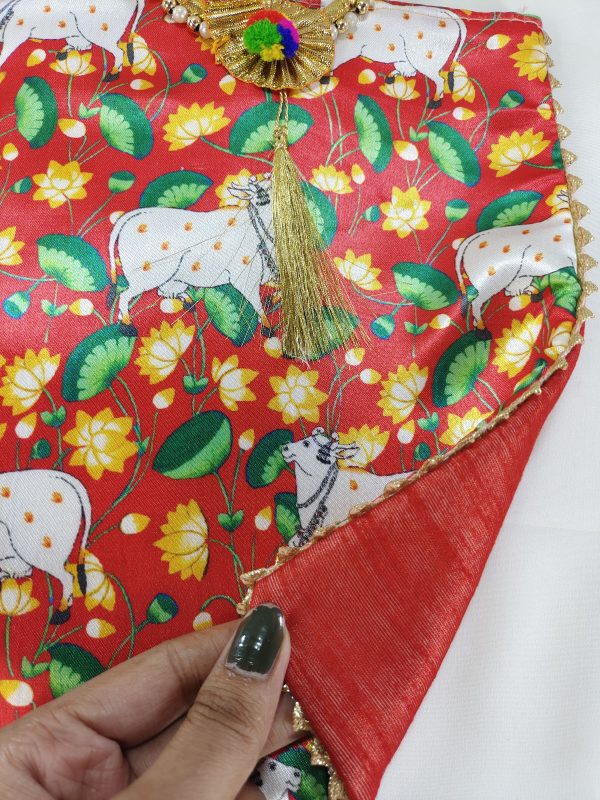 Potli Bag With Gold Handle Traditional And Floral design - Image 4