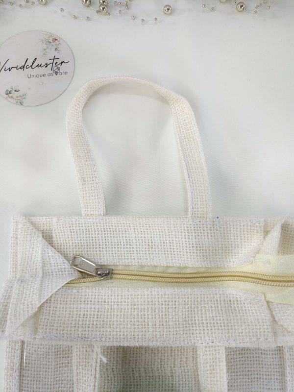 Jute Potli Bag Set with Lace Accents for bridesmaids Favors - Image 5
