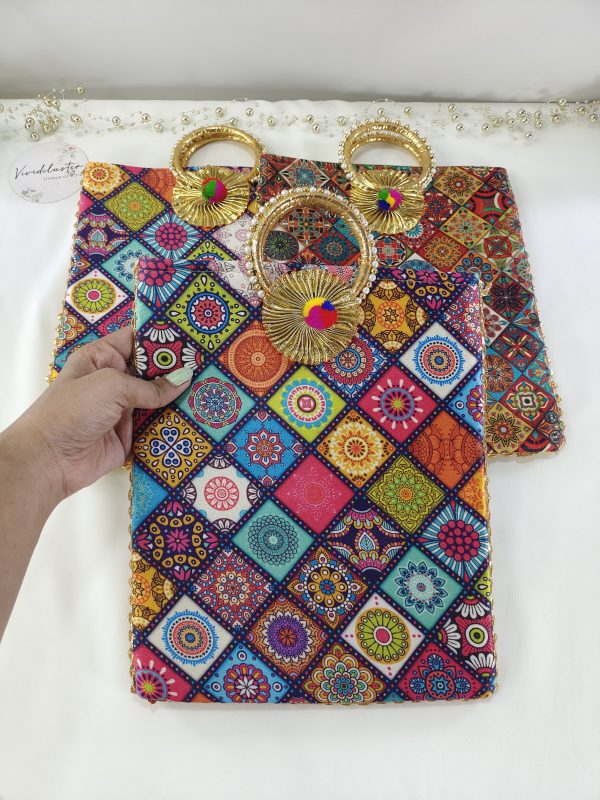 Embroidered Multicolor Potli Handbag Wedding Celebrations - Image 7