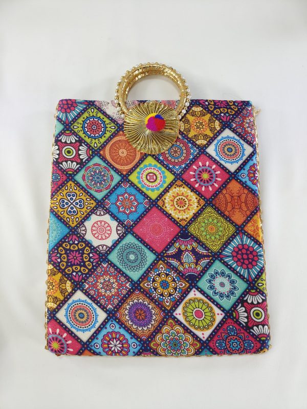 Embroidered Multicolor Potli Handbag Wedding Celebrations - Image 5